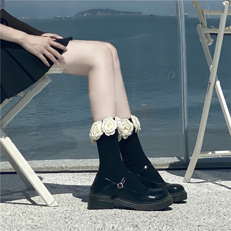 3D Camellia Socks   HA1585 - Image 3