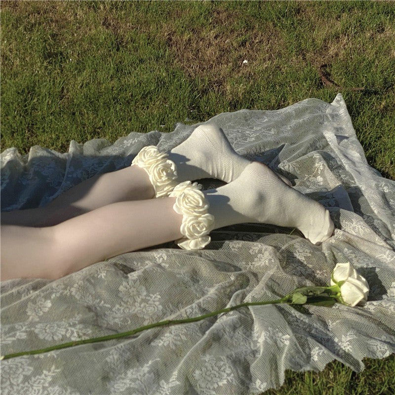 3D Camellia Socks   HA1585 - Image 6
