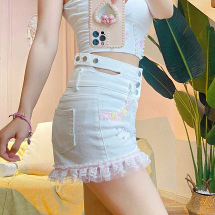 All-match slim denim shorts   HA0683 - Image 2
