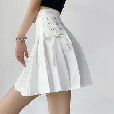 American style high waist pleated skirt  HA0521 - Image 2