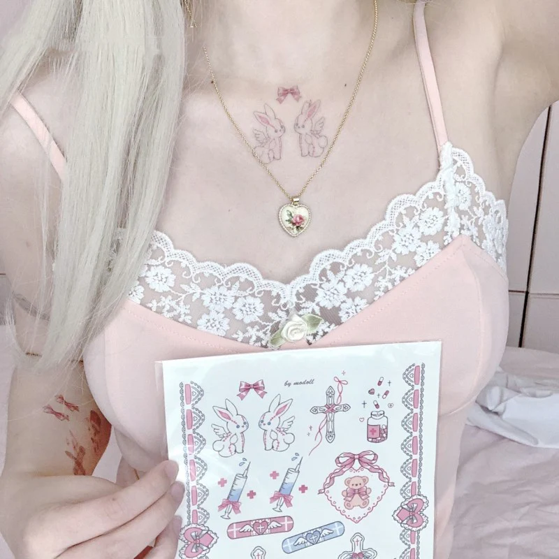 Angel Heart Leg Ring Tattoo Sticker   HA2061 - Image 3