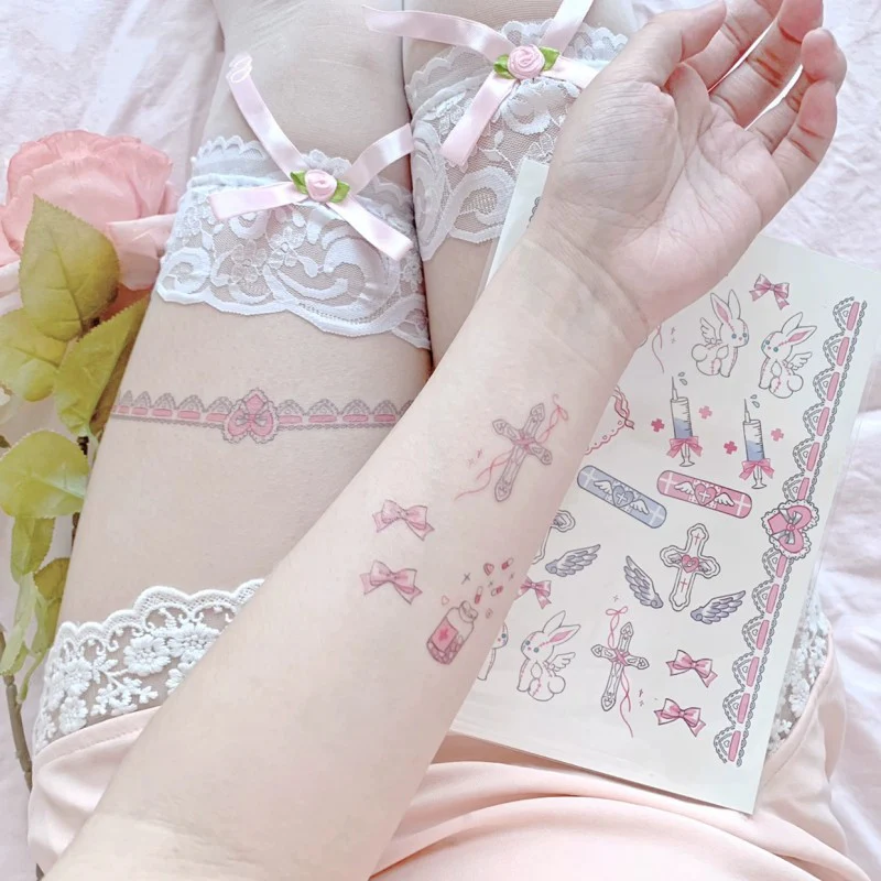 Angel Heart Leg Ring Tattoo Sticker   HA2061 - Image 4