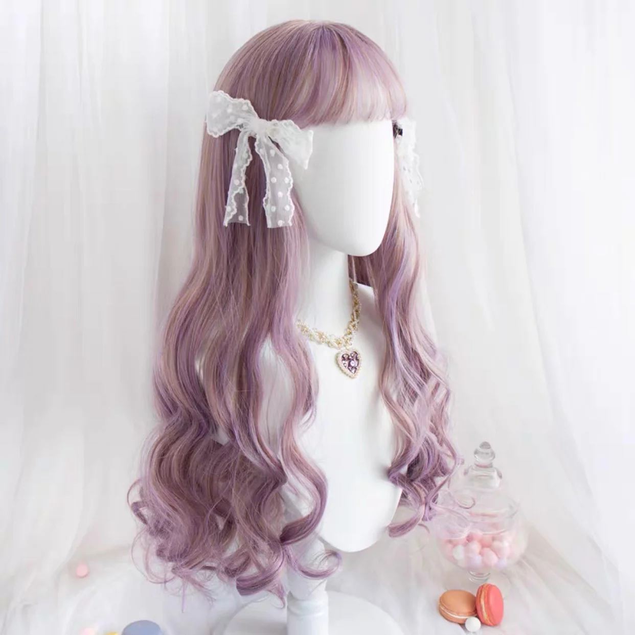 Anime air bangs wavy long curly hair HA0080 - Image 3