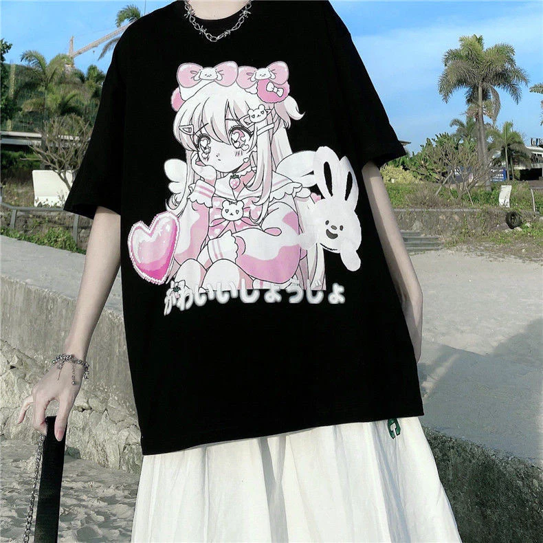 Anime Cotton Short Sleeve T-Shirt    HA0730 - Image 2