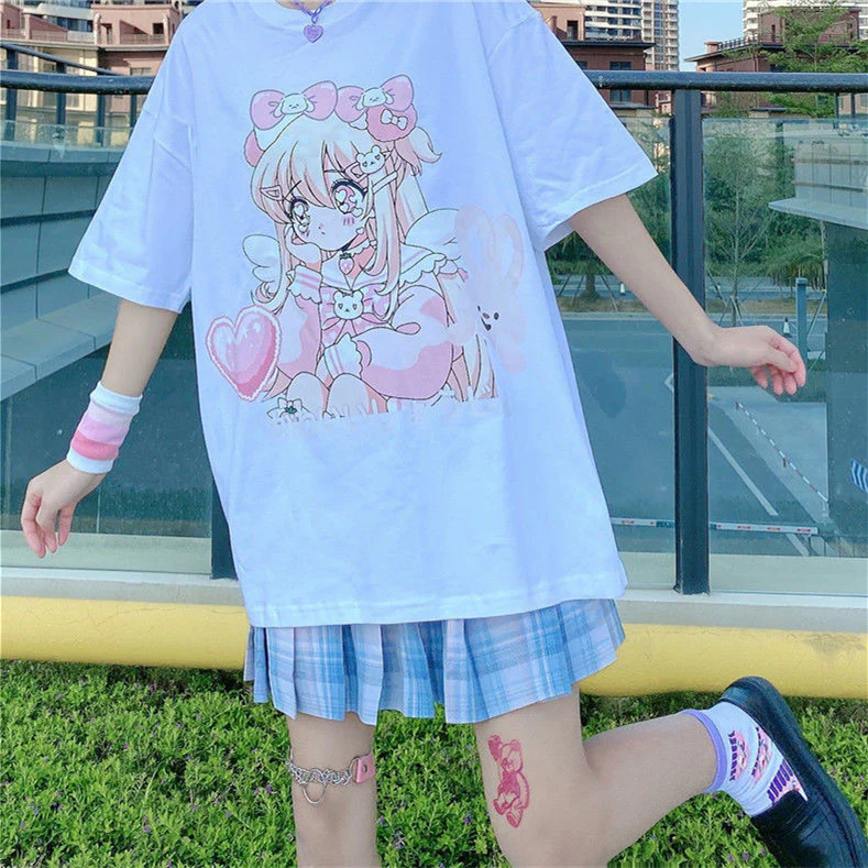 Anime Cotton Short Sleeve T-Shirt    HA0730 - Image 4