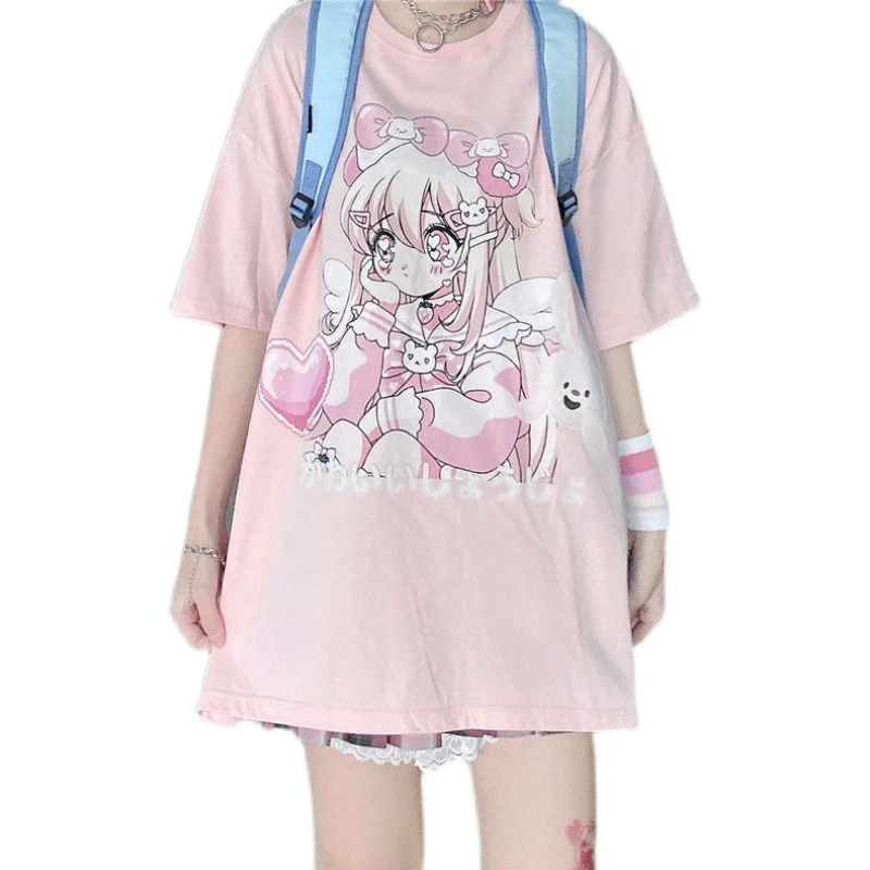 Anime Cotton Short Sleeve T-Shirt    HA0730 - Image 5