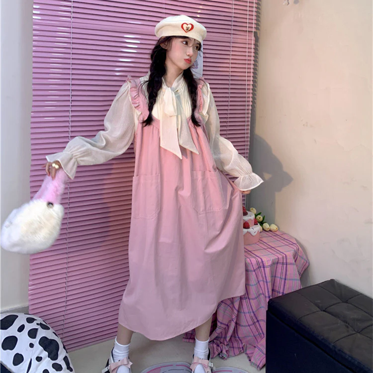 Autumn and winter two piece suspender skirt  HA1202 - Image 2
