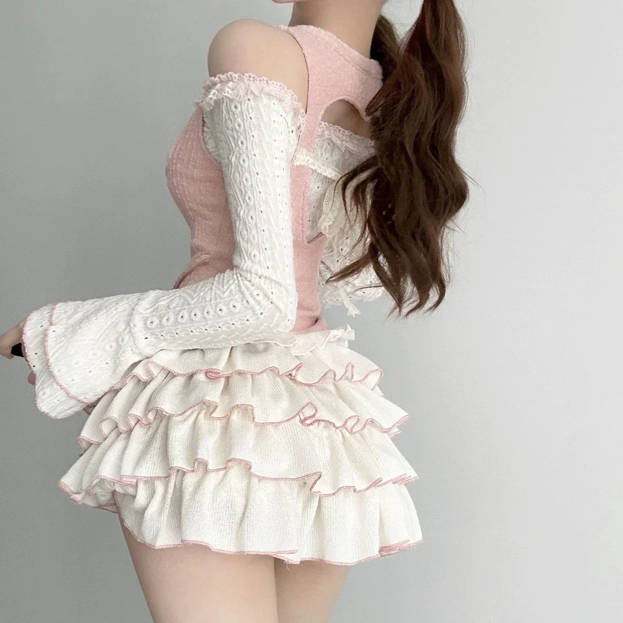 Autumn ruffled skirt three piece set   HA2137 - Image 3
