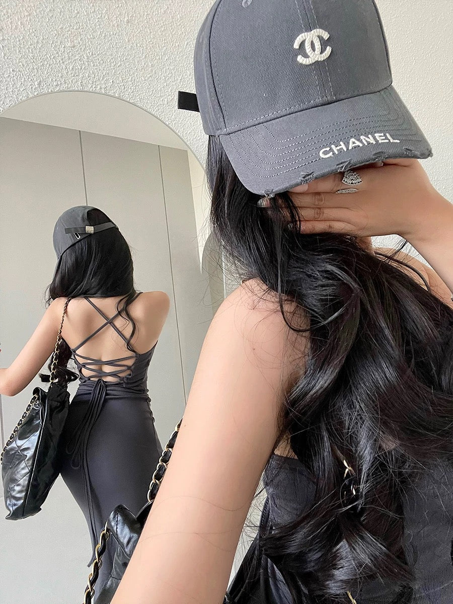 Backless Lace-up Waist Dress HA2651 - Image 5