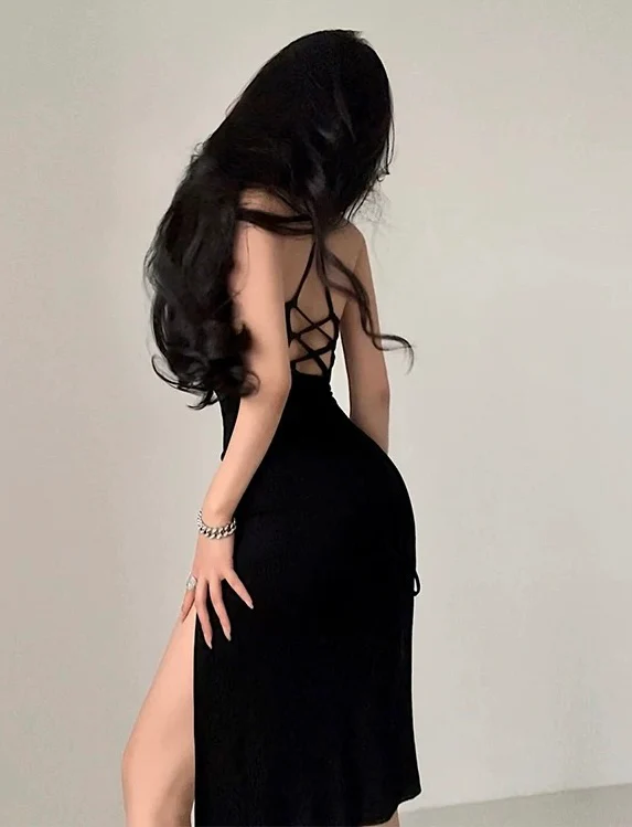 Backless Lace-up Waist Dress HA2651 - Image 9