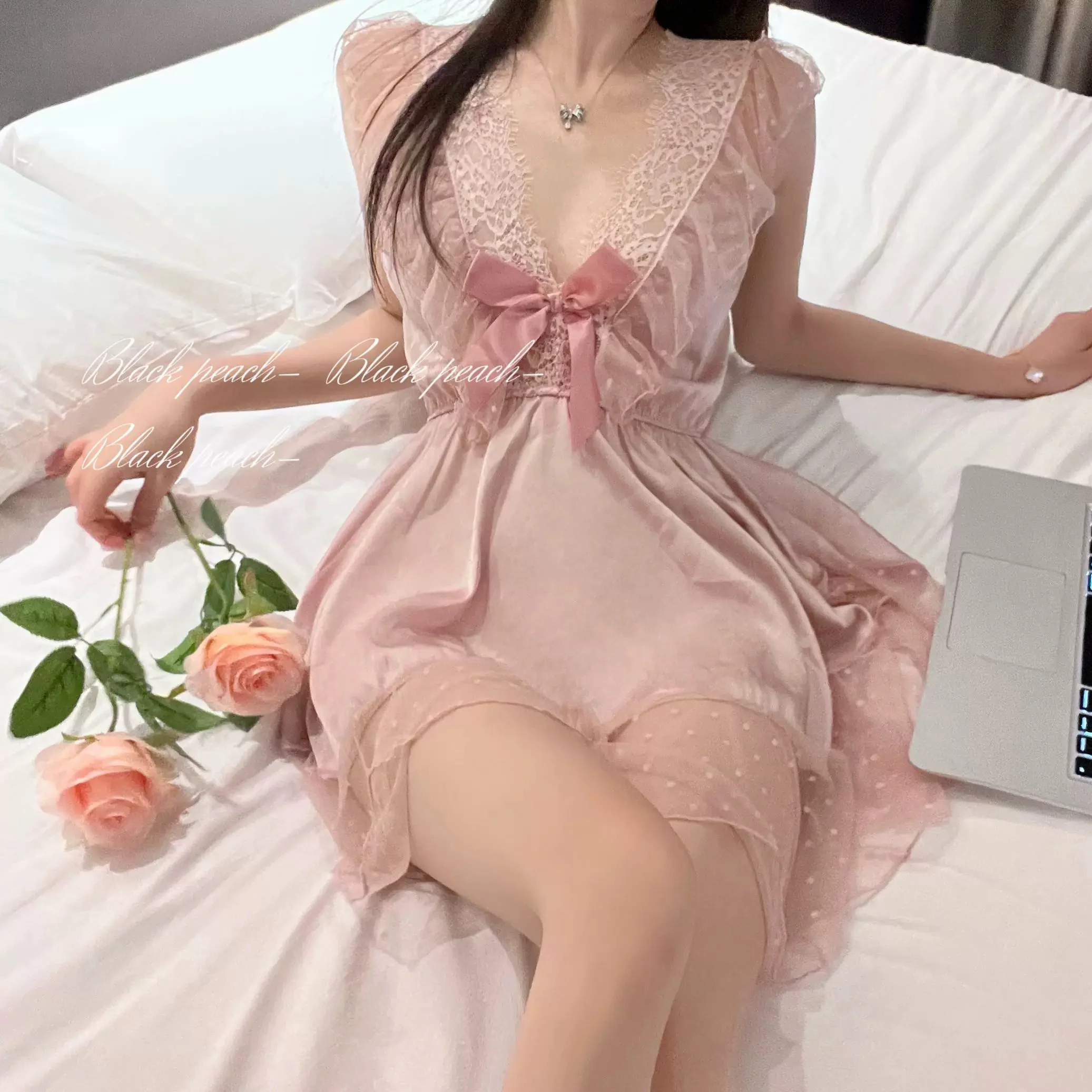 Backless princess nightdress HA1734