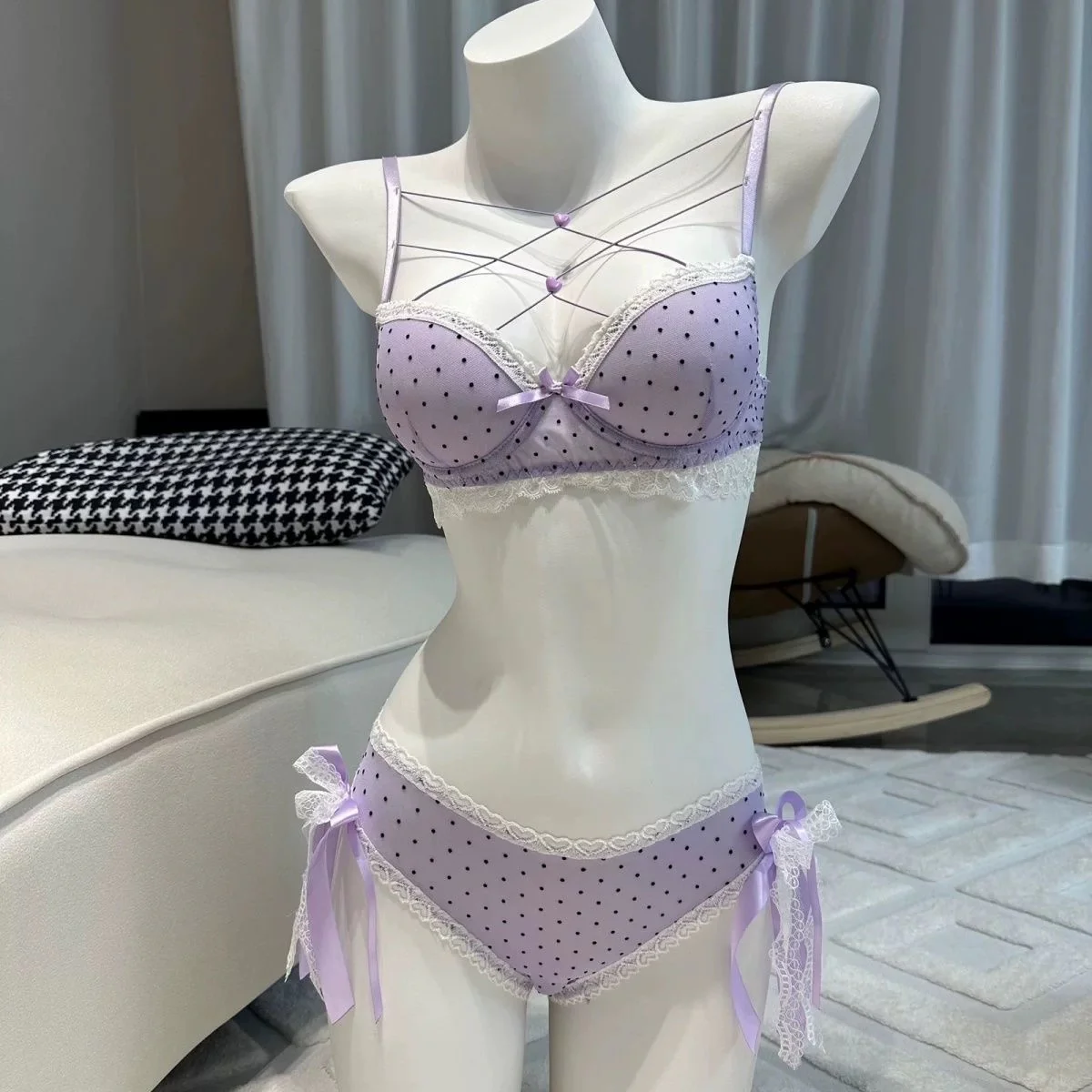 Ballet style purple underwear set HA2880 - Image 4