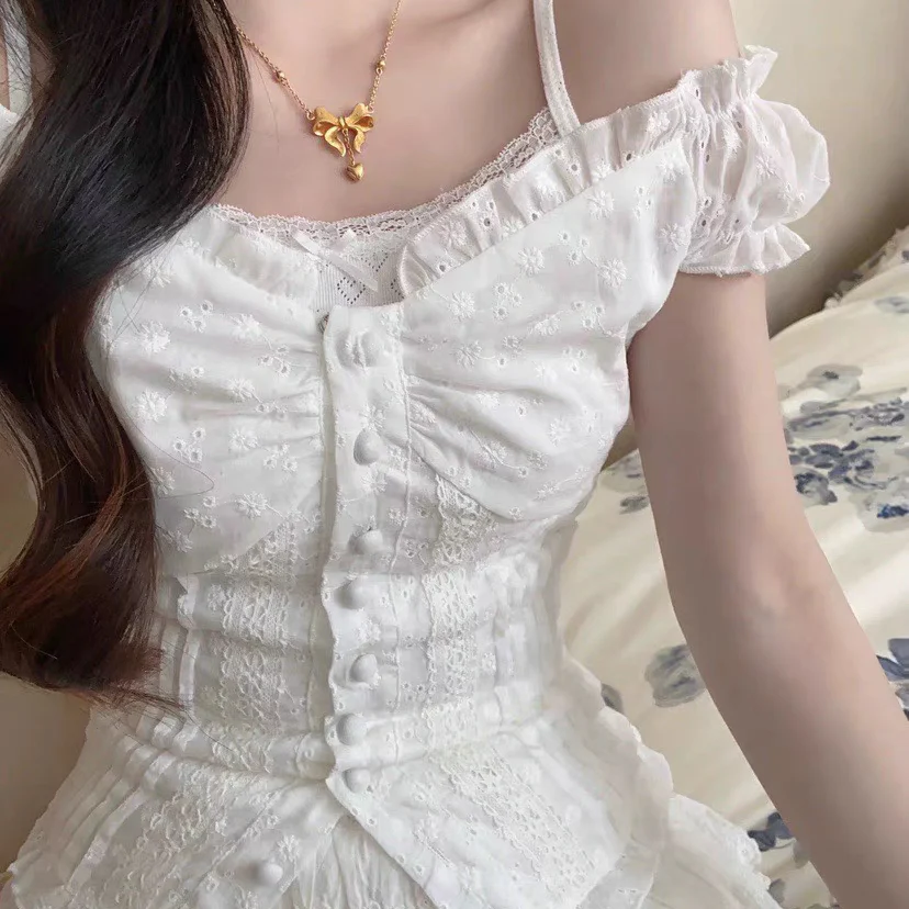 Ballet style suspender short-sleeved top HA2239 - Image 4