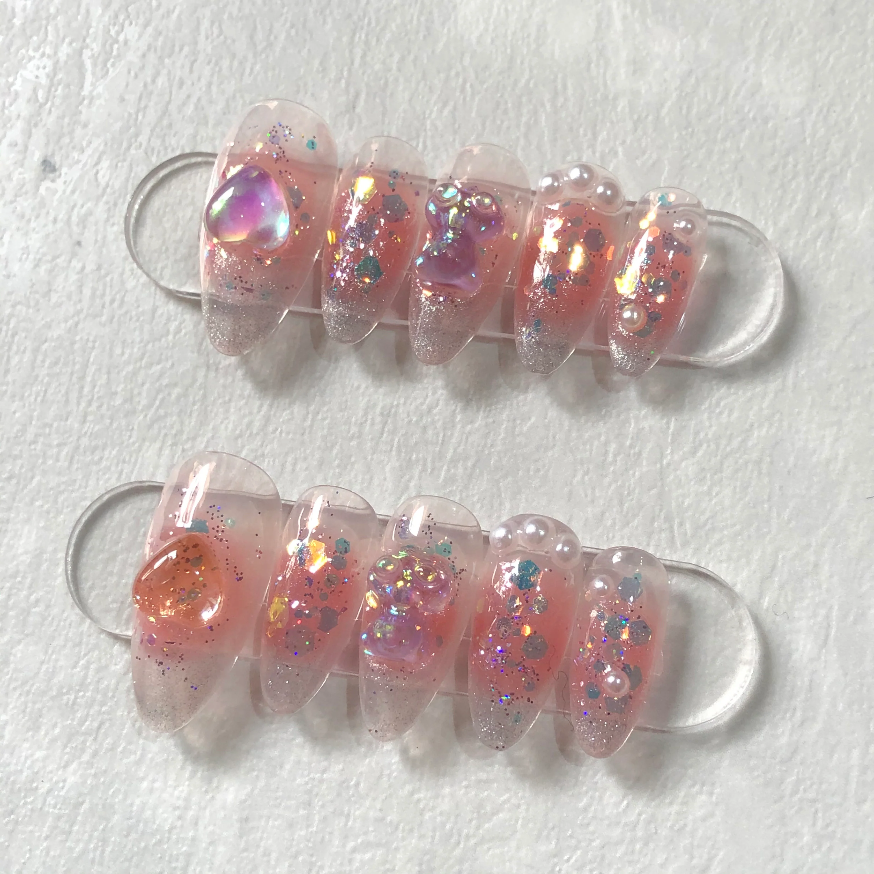 Bear bridal fake nails HA0001 - Image 3