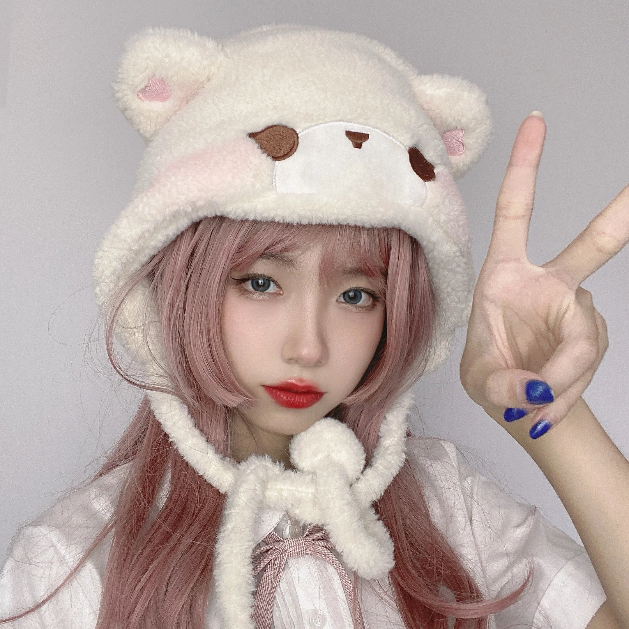 Bear ears plush hat   HA1221 - Image 4