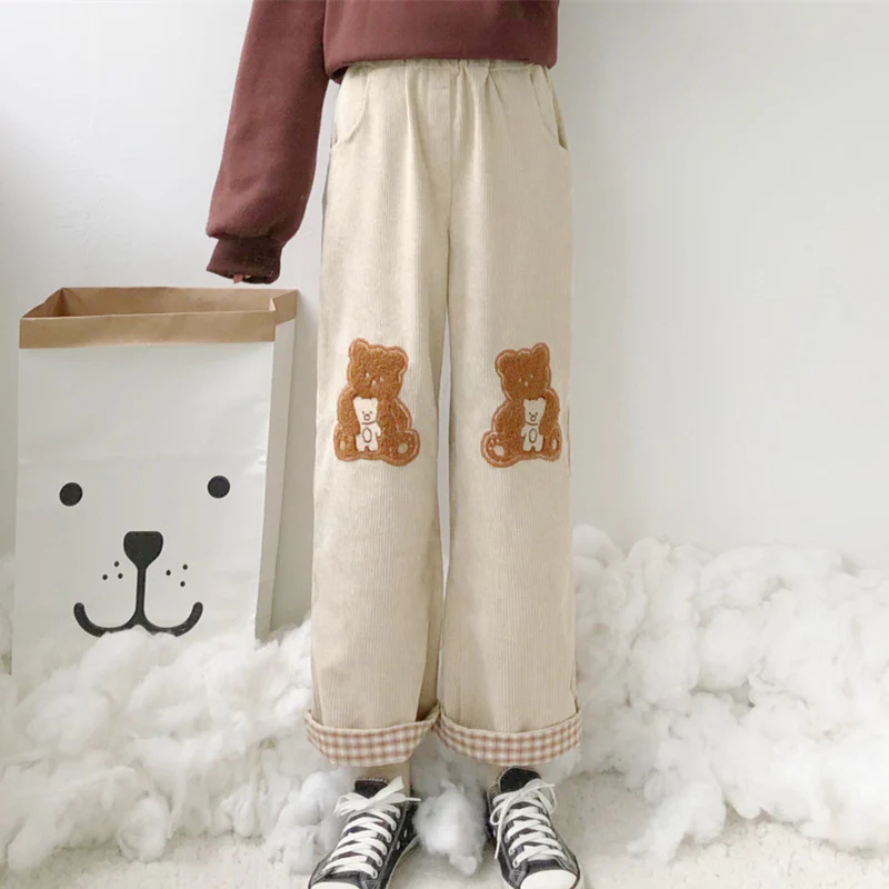 Bear embroidered slacks  HA1201 - Image 2