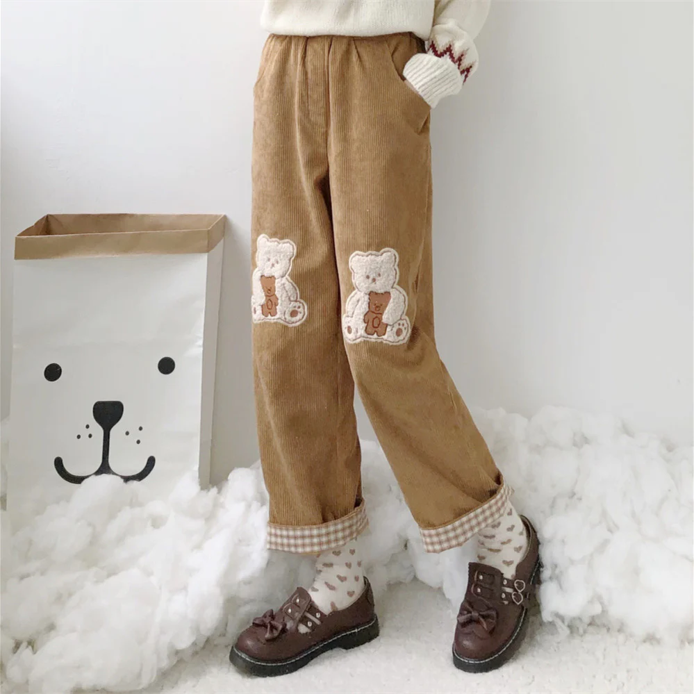 Bear embroidered slacks  HA1201 - Image 3