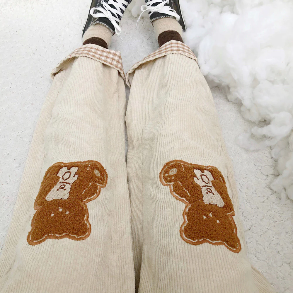 Bear embroidered slacks  HA1201 - Image 4