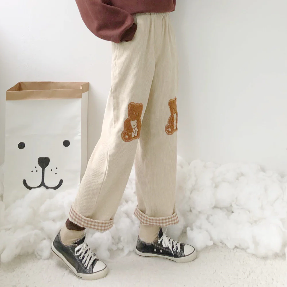 Bear embroidered slacks  HA1201 - Image 5