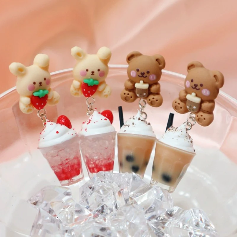 Bear Strawberry Bunny Sterling Silver Earrings   HA2032 - Image 4