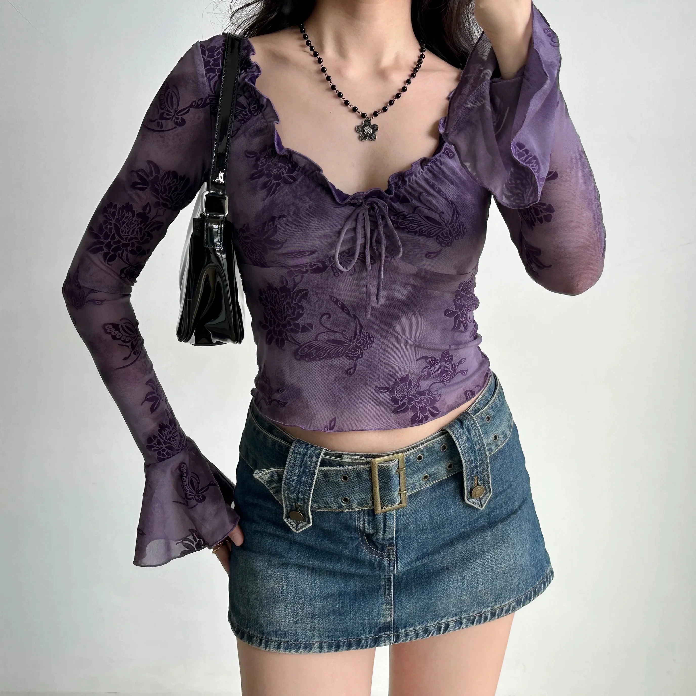 Bell Sleeve Slim Fit Top HA29699 - Image 4