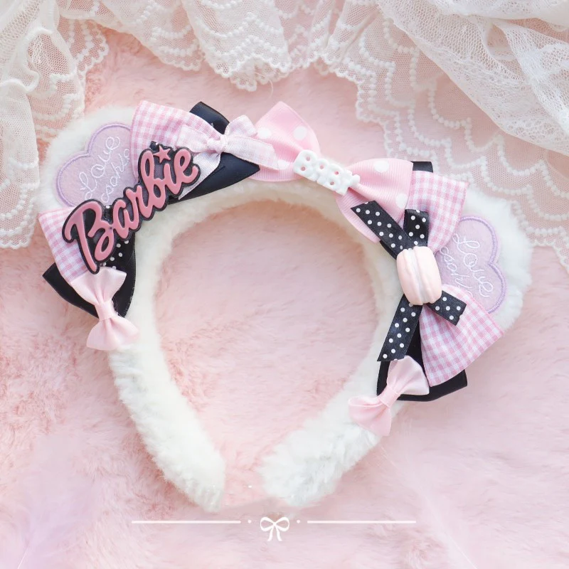 Big Bear Ear Heart Embroidery Headband   HA0618 - Image 6