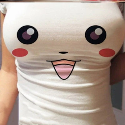 Big eyes t-shirt 3d tight top    HA0529 - Image 4