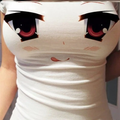Big eyes t-shirt 3d tight top    HA0529 - Image 5