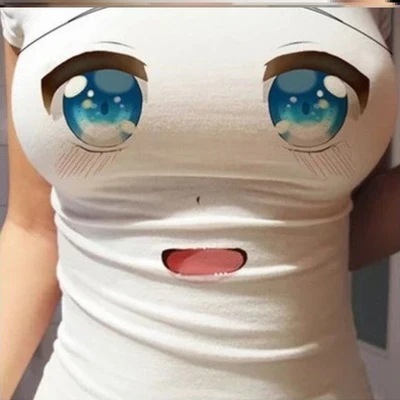 Big eyes t-shirt 3d tight top    HA0529 - Image 7