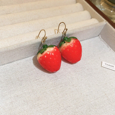 Big Pink Bow Strawberry Earrings   HA1969 - Image 7