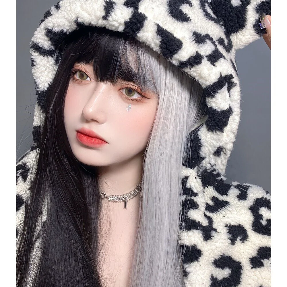 Black and white color matching yin yang wig HA0076 - Image 3
