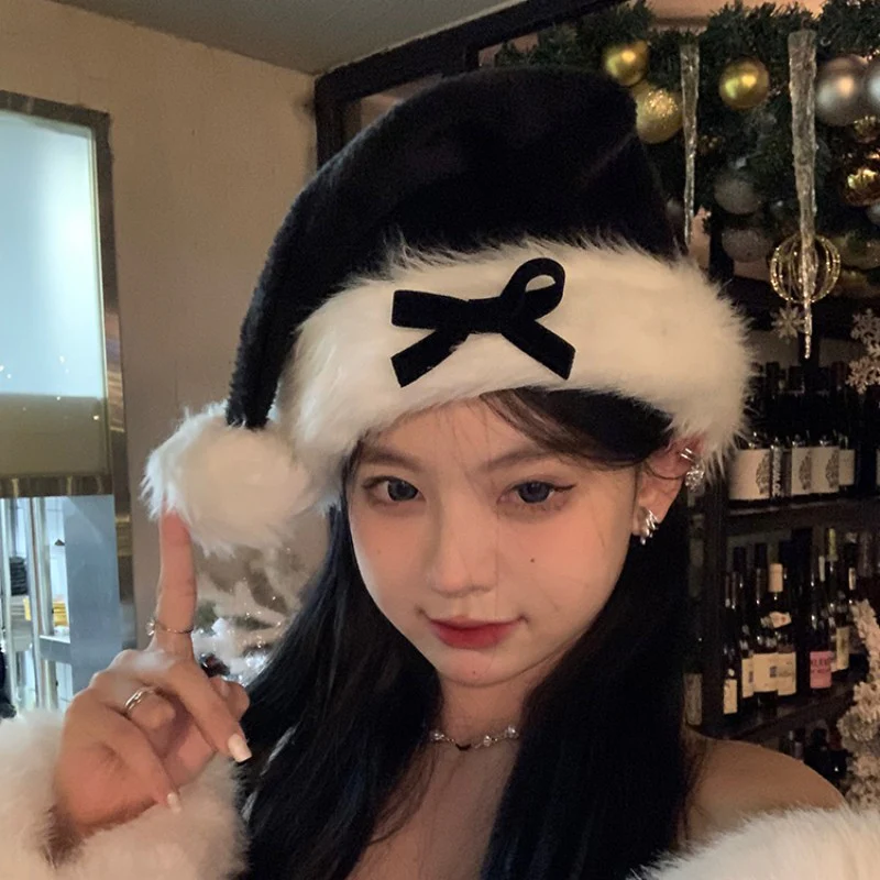 Black Bow Christmas Hat HA1309 - Image 2