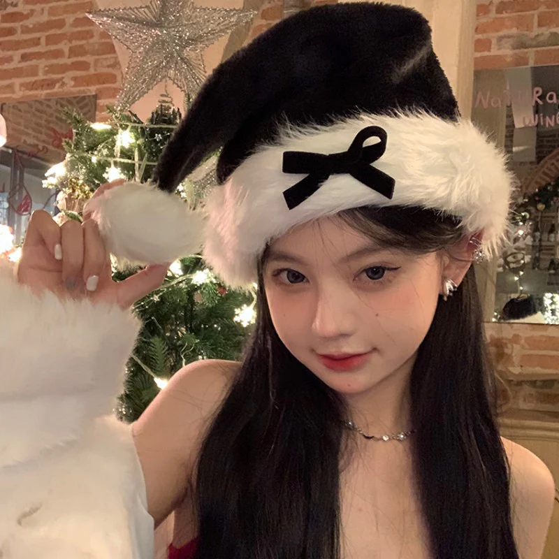 Black Bow Christmas Hat HA1309 - Image 3