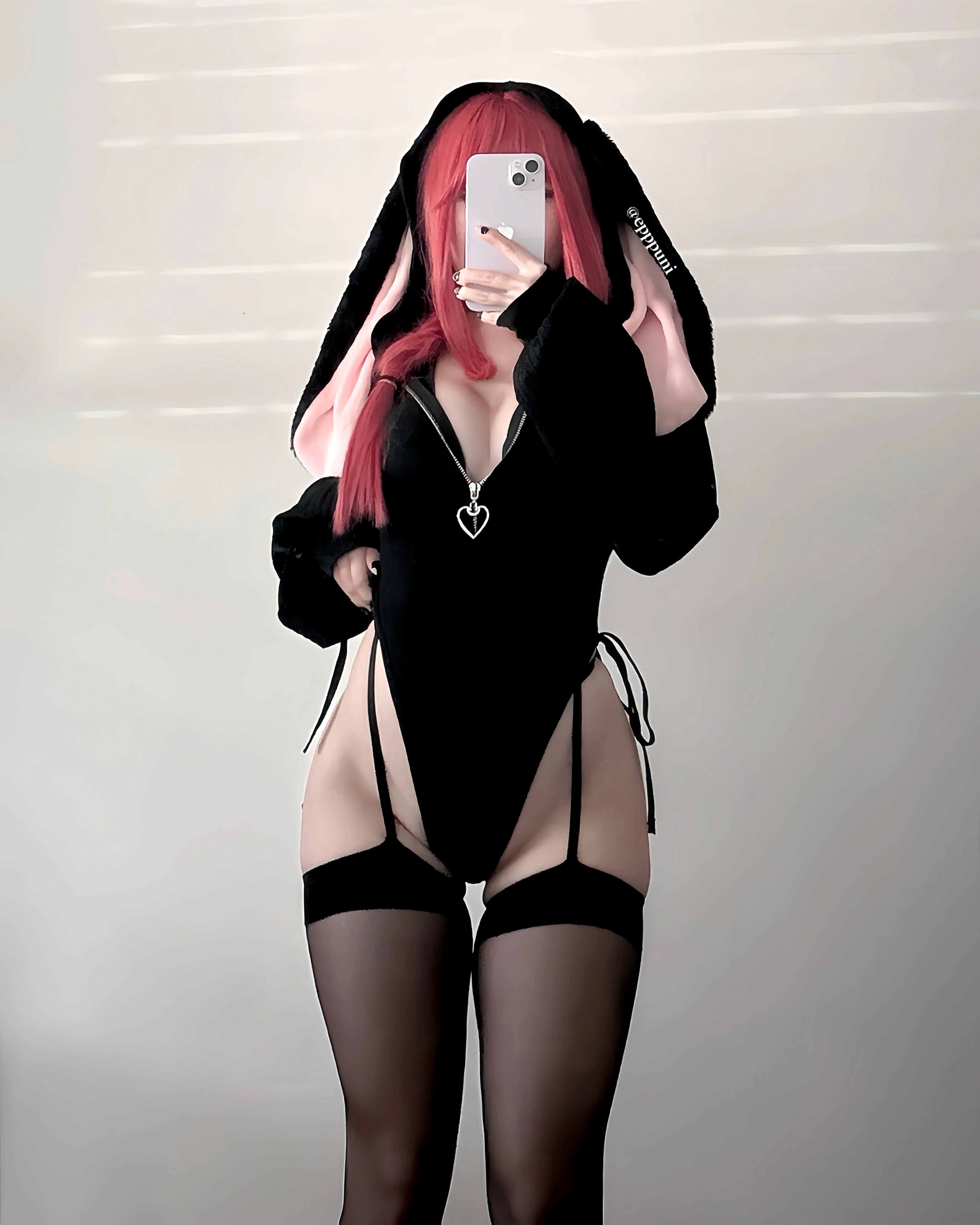 Black bunny ear Bodysuit KO64-B - Image 3