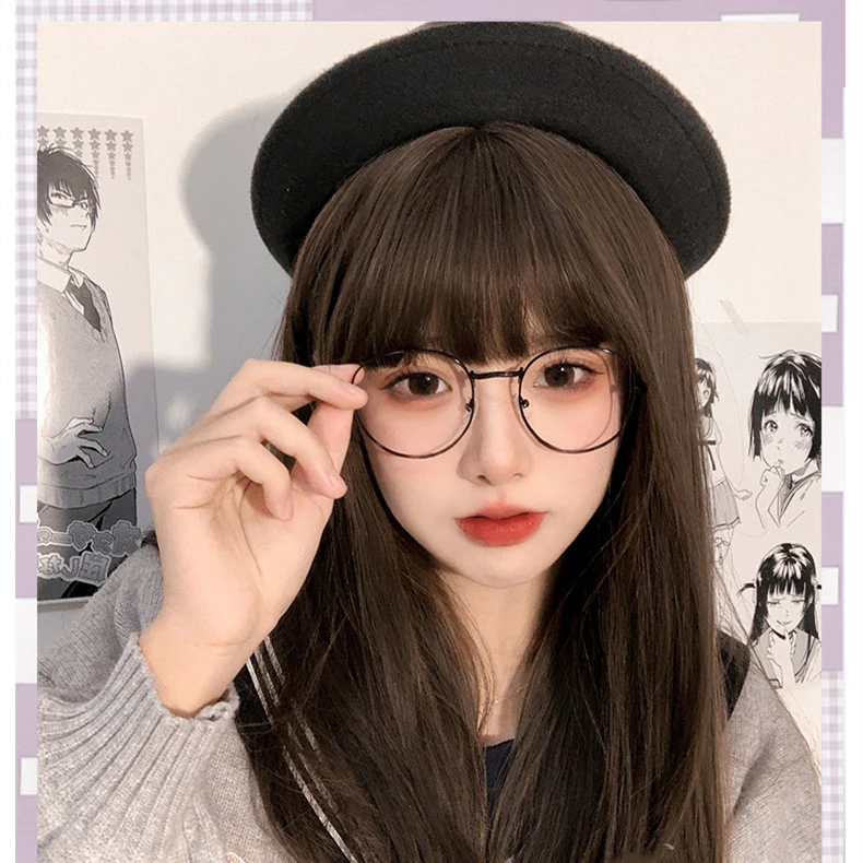 Black long straight wig HA0057 - Image 3