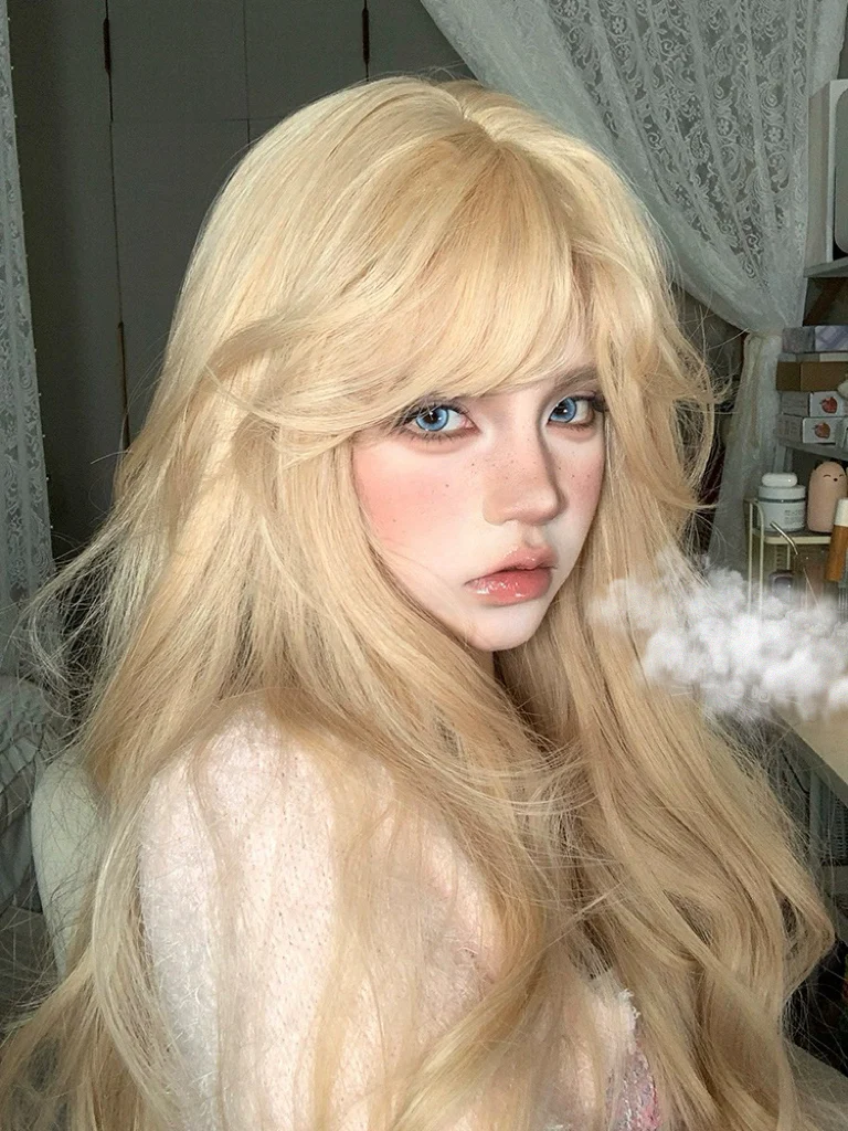 Blonde long curly wig HA2411 - Image 3