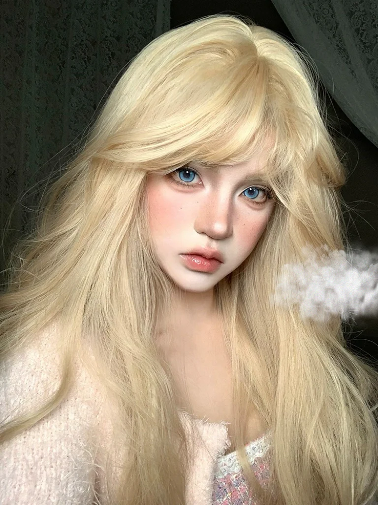 Blonde long curly wig HA2411 - Image 4