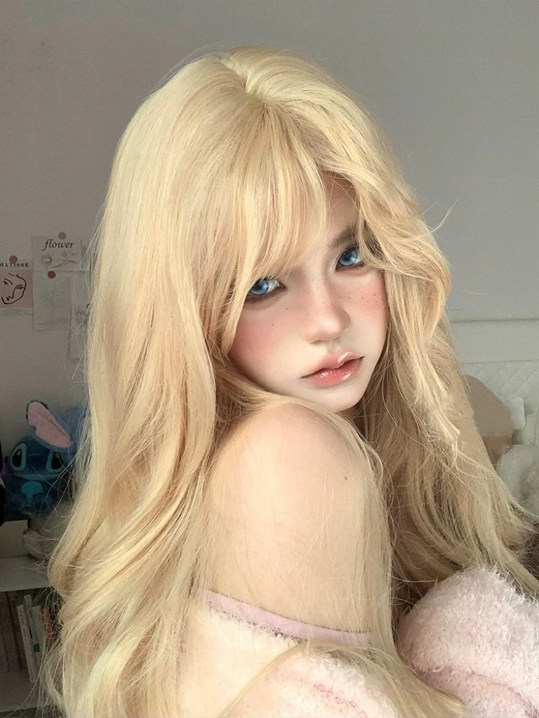 Blonde long curly wig HA2411 - Image 5
