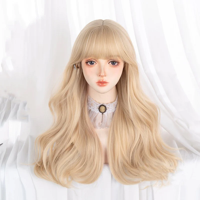 Blonde wavy long curly hair HA1237