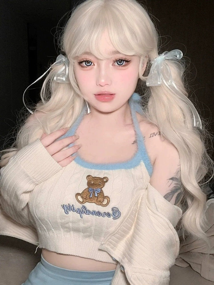 Blonde wavy long curly wig HA2380 - Image 4