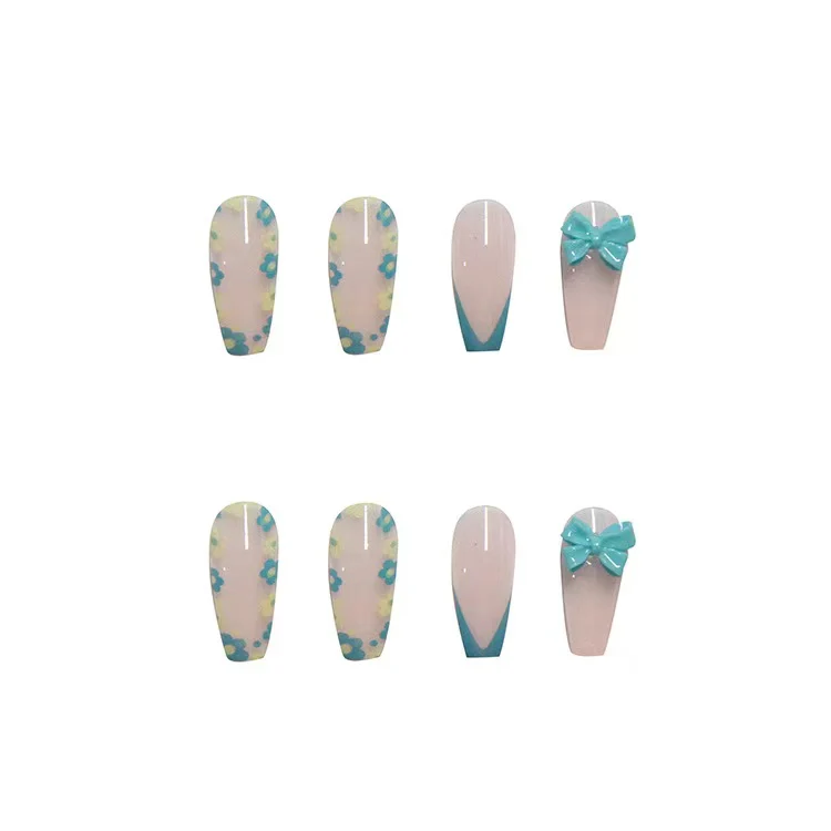 blue butterfly nails   HA0222 - Image 2
