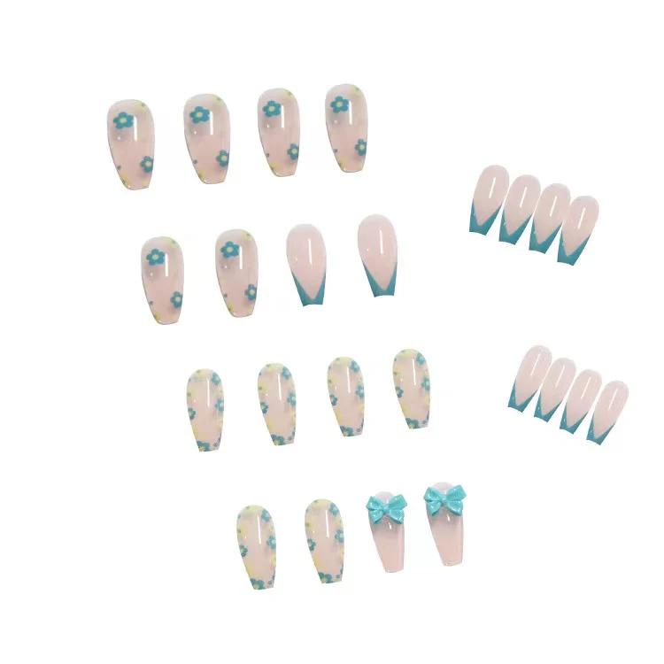 blue butterfly nails   HA0222 - Image 3