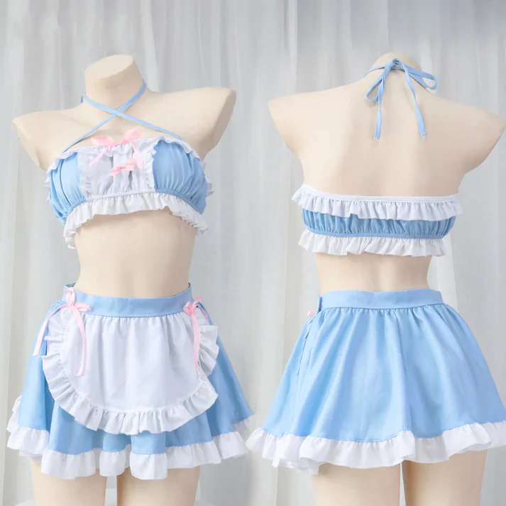 Blue Maid Split Pajamas Set  HA0679 - Image 3