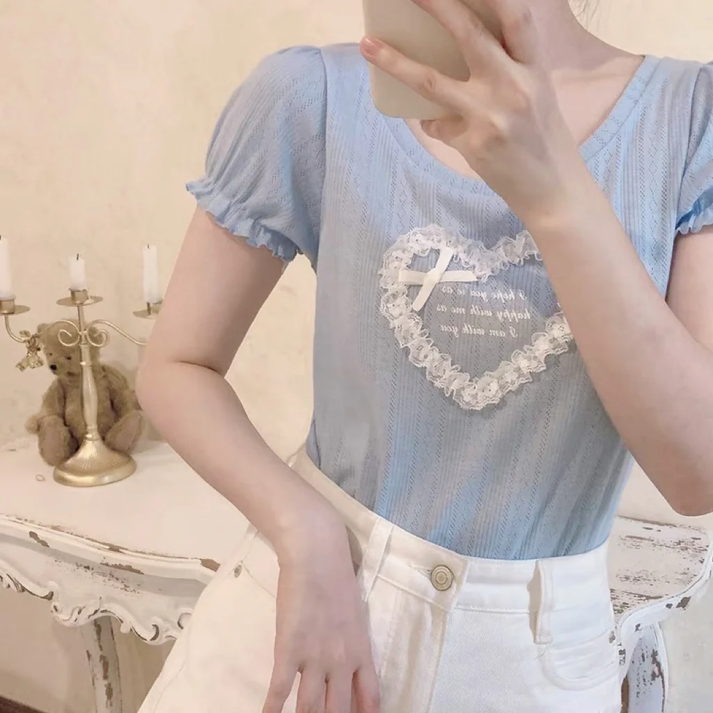 Bow cutout T-shirt HA0509