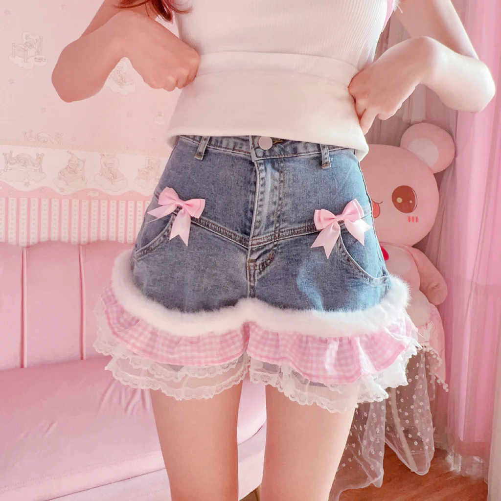 Bow denim shorts HA2383 - Image 4