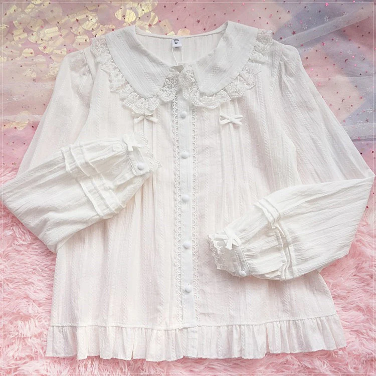 Bow Doll Collar Long Sleeve Shirt HA1125