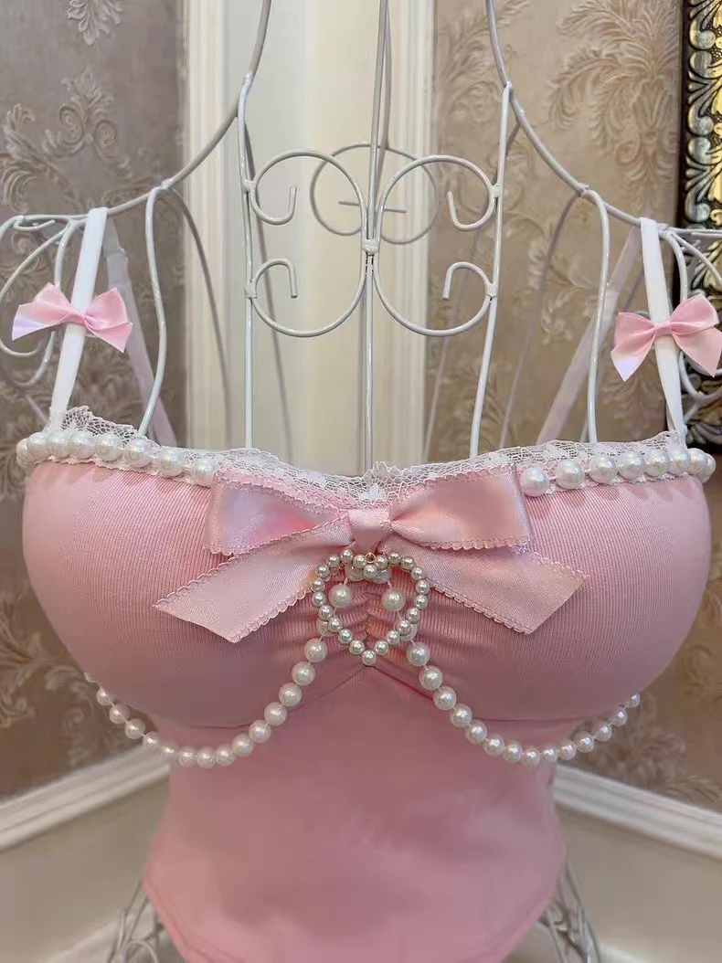 Bow Heart Pearl Tank Top HA2984 - Image 4