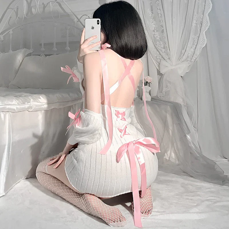 Bow Knit Sweater dress HA2568 - Image 5