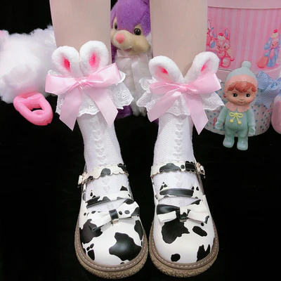 Bow knot cute lace mid tube socks   HA0756 - Image 6