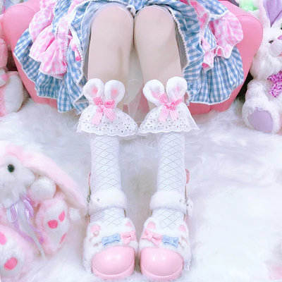 Bow knot cute lace mid tube socks   HA0756 - Image 8